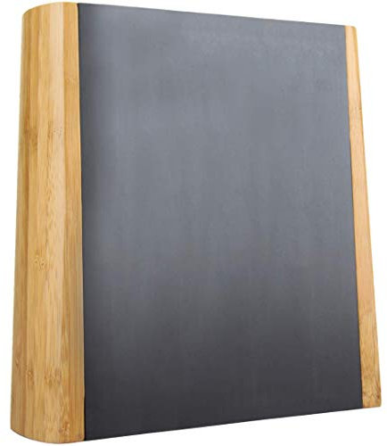Bloque magnético de doble cara para cuchillos, hecho de un bloque grande de bambú natural bellamente elaborado. Hay dos caras magnéticas de tamaño completo para adaptarse a 10 o 12 cuchillos de cocina