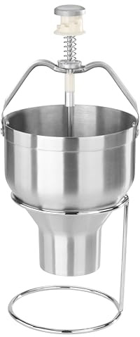 New Star Foodservice Pancake Batter Dispenser with Stand, Commercial 18/8 Stainless Steel Batter Dispenser for Pancakes, Waffles, Portion Control, Silver