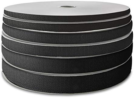 25 m Hakenband selbstklebend für Fliegengitter in schwarz 10 mm breit 154P20H