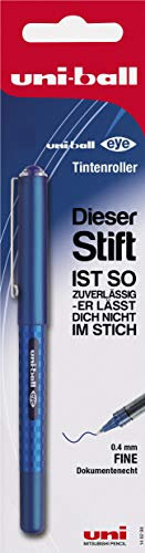 Faber-Castell uni-ball 148186 - Tintenroller uni-ball Eye Design, 0,4 mm, Blisterkarte, blau, 1 Stück