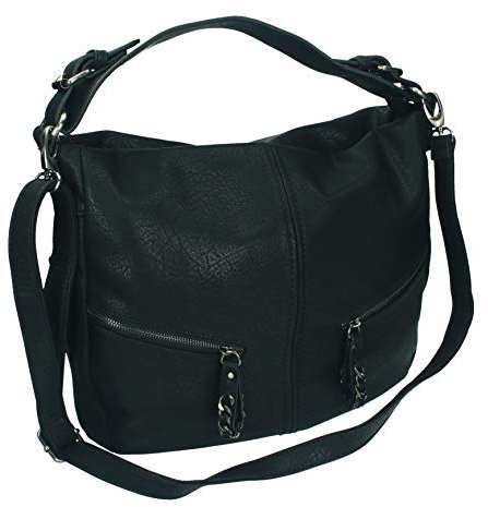 Betz Damen Handtasche PARIS 4 Schultertasche Umhängetasche mit Reißverschluss und Schulterriemen Farbe schwarz