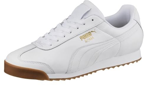 PUMA Herren Roma Basic Sneaker, Weiß Teamgold, 46 EU