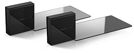 Meliconi Ghost Cube Soundbar Nero, Sistema Copricavi Componibile con Mensola in Vetro per Soundbar