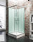 Schulte cabine de douche complète en kit 90 x 90 x 200 cm (bac de douche inclus), profilé alu-argenté, paroi en angle avec portes coulissantes, verre de sécurité, cabine intégrale
