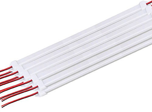hntoolight 10pcs*50cm LED Rigid Light Bar DC12V 5730 LED Hard Strip LED Bar Light with U Aluminium Shell +Transparent pc Cover Cold White