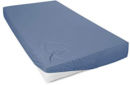 Primera Mako-Feinjersey Jersey-Spannbetttuch, blau, 180x200-200x200 cm