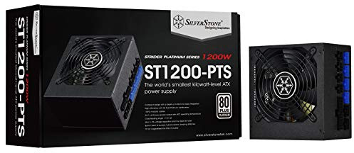 SilverStone Technology Fuente de alimentación 80 Plus Platinum Totalmente Modular de 1200 vatios en Ultra compacta 140 mm de Profundidad ST1200-PTS