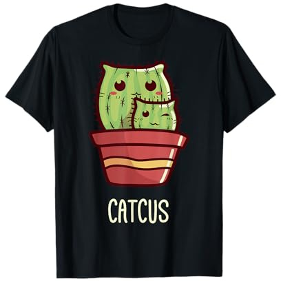 Catcus Funny Gift Idea Cute Cat & Cactus Pun T-Shirt
