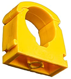 Talon - 22mm Single Hinged Pipe Clips - Pack of 20 - Yellow - 360° Fixing for Pipework - Temperatures Up to 85°C (185°F) - Safe for Use On Plumbing, Gas and Air Conditioning Pipe - UV Stabilized