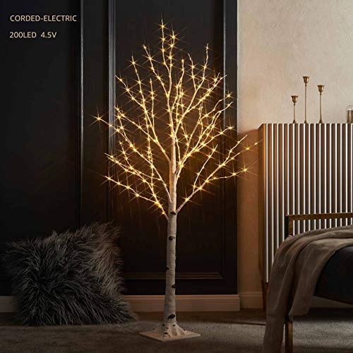 LITBLOOM Árbol de Ramas de Abedul Iluminado con Luces de Hadas de 4 pies, 200 Luces LED para Interiores y Exteriores, decoración de Navidad