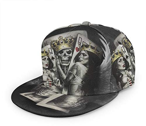 Bettiboy Skull Poker King Queen Cupid Snapback Hüte für Männer Frauen One Piece Baseball Cap Flat Hip Hop Youth Visor Hat Schwarz