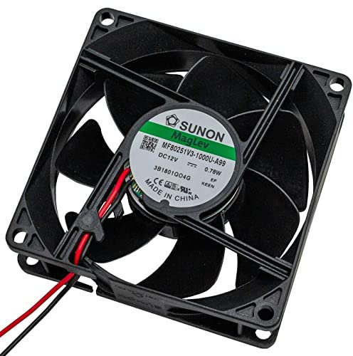 Fan Ventilateur 12V DC 0,78W 80x80x25mm 56,1m³/h 2600U/Min 56,1m³/h Sunon MF80251V31000UA99