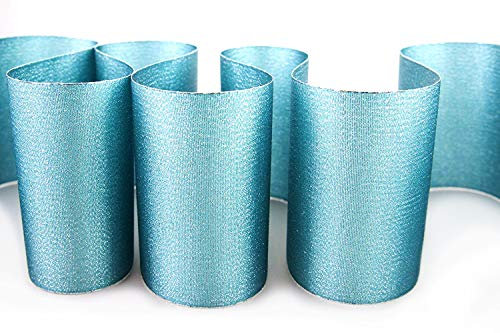 finemark 15 m x 10 cm Dekoband Vienna TÜRKIS Silber breites Schleifenband Metallic Geschenkband glänzend Brokat Tischband Tischläufer Lurex Hochzeit Weihnachten Deko Band