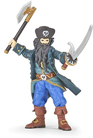 Papo - Piratenfigur - Blackbeard, Legendärer Pirat, Kinderspielzeug ab 3 Jahren - Eintauchen in Piratenabenteuer und Seefahrtsgeschichten.