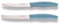 ECHTWERK Cuchillo para pan/cuchillo para desayuno de acero inoxidable con filo de sierra, adecuado para panecillos, baguettes, frutas y pasteles, mango ergonómico de plástico, azul claro, 2 uds.