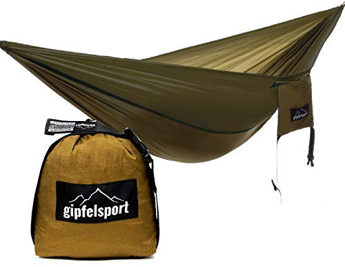 gipfelsport Ultraleicht Hängematte Oliv Gurte