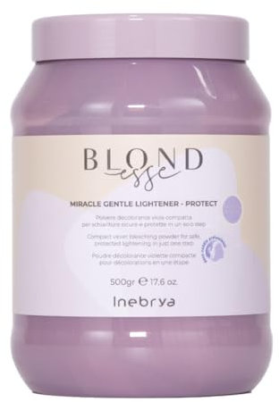 Kompaktes violettes Pulver BLONDESSE INEBRYA für sichere Aufhellung in nur einem Schritt