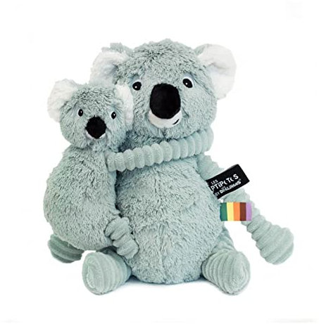 Les Deglingos – Trankilo Le Koala Mama/Baby – Plüschtier 2-in-1, weich, ideales Geschenk zur Geburt, Geburtstag, Weihnachten, 29 cm, Minze