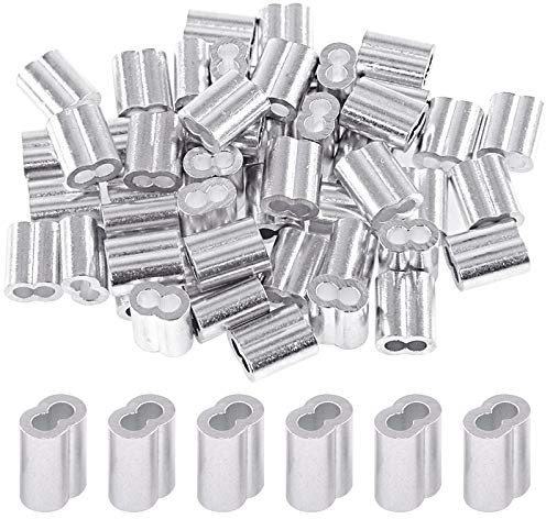 Glarks Lot de 200 manchons à sertir en aluminium 2,5 mm pour câble métallique et câble (200 pièces)