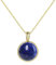 COAI Geschenkideen Damen 925 Sterling Silber Halskette mit Medaillon Anhänger Runder Anhänger aus Lapislazuli
