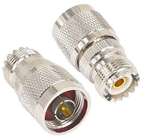 Boobrie RF UHF Koaxial Adapter Buchse SO239 auf N Stecker UHF PL259 Connector für Antennen LAN-Geräte Wireless LAN Verlängerungskabel Koaxial für WiFi Radio 2er Pack