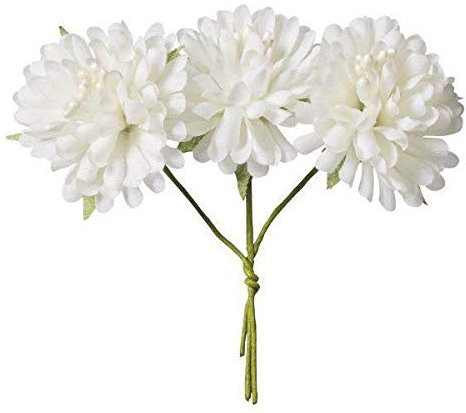 Stoff Blumen Dahlien - Creme (9pcs), Knorr Prandell, Blumen, Blumen, Dekorationen, Verzierungen, Scrapbooking Papier