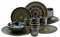 CreaTable, 23586, Serie MANDALA GOLD - schwarz, 16-teiliges Geschirrset, Kombiservice aus Steinzeug, spülmaschinen- und mikrowellengeeignet, Qualitätsproduktion