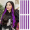 FESHFEN Extension de Cheveux Colorés, Couleur Violet Foncé Extensions de Cheveux 10 PCS Naturel Synthétique colorés Postiche Cheveux Long Raides Extensions de Cheveux pour Femmes 55 cm