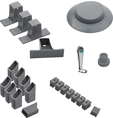 paramondo Ersatzteil-Set für paragrandi Sonnenschirme Gartenschirme, 23-teilig, mit Ersatzkurbel, Silber