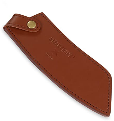 Steak Champ Leder Holster für BBQ Pro Kochmesser: Messertasche aus hochwertigem Leder, zum Befestigen am Gürtel, inkl. Sicherungslasche mit Druckknopf