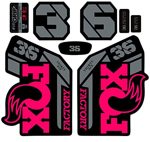 BINGYUAN Fahrradgabel Aufkleber F-O-X 36 Vordere Gabel Aufkleber Mountainbike Vordere Gabel Aufkleber Rennrad Fahrrad Vordere Gabel Aufkleber (Color : Rose red Gray)