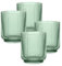 Mesa Sage Green Plastic/Acrylic 15oz Ribbed Drinking Tumbler Set - for Camping & Picnics (4)