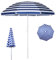 XFAK Parasol De 280cm Plage Parasol Bleu Et Blanc Ombrelle Parapluie De Soleil Inclinable Rayé Parasol Poteau De Aluminium Conception,résistant Au Vent/imperméabilisée (Size : Ø225cm)