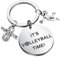 FUSTMW Volleyball-Schlüsselanhänger, Geschenk für Volleyball-Liebhaber, Volleyball-Team-Geschenk, silber, Small