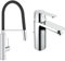 GROHE Mitigeur Evier Concetto 31491000 (Import Allemagne), Chromé & Robinet de salle de bains lavabo Get, mitigeur avec tirette de vidage, bonde incluse, robinet mousseur économique d'eau