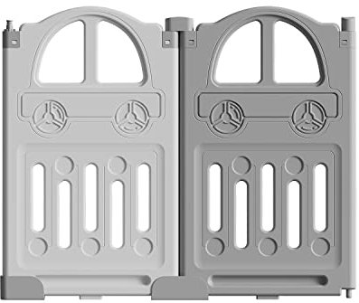 UBRAVOO Erweiterungsplatten für Baby-Laufstall aus Kunststoff für Babys und Kleinkinder – 2 Platten EDP0001 (Grau+Weiß)