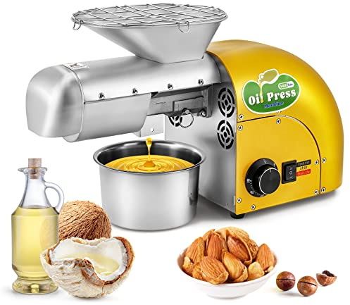 Luzrise 1800W Oil Press Machine Nut Seeds Oil Extractor Cold& Hot Press Machine (Temperature Control 122℉-572℉, Extended Rod, 13-19LBS/H, Lower Noise, For Coconut, Cocoa Beans, Avocado, Amaranth Seed)