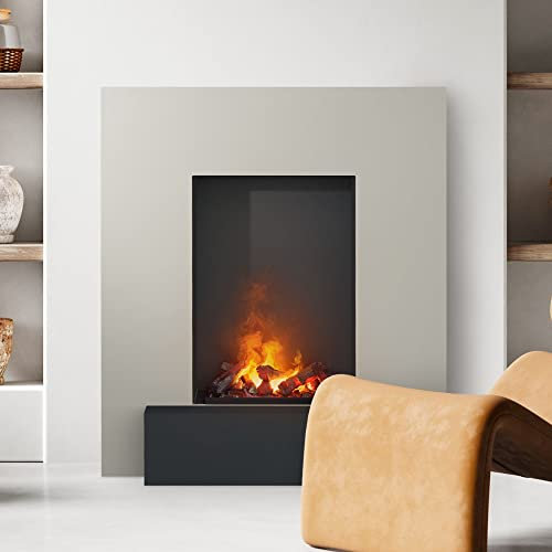 Noble Flame SANTO 950 FS [Opti-myst LED Elektrokamin]: Seidengrau - Schwarz, pulverbeschichtet