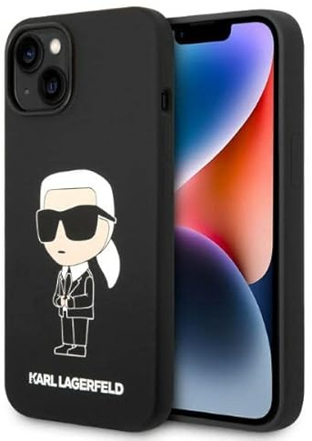 KARL LAGERFELD KLHMP14MSNIKBCK Hülle für iPhone 14 Plus 6,7 Zoll Hardcase Schwarz Silikon Iconic