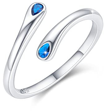 Minimalistische Teardrop Ring für Frauen Sterling Silber Eternity Band Ring Hochzeit Promis Ring (with Gift Box)