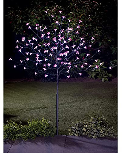 Yorkshire Homeware 4FT 128 LED Solar Powered Blossom Tree Bright Lights Pink Garden Outdoor Light