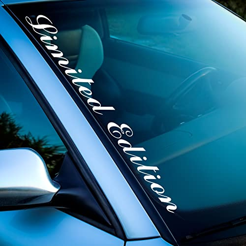 Auto Aufkleber Limited Edition Tuning Sticker Wrap Design Car Performance Neu Schriftzug Scheibenaufkleber Motorhaube Kofferraum Individuell (152 Limited Edition 55cm, Weiß Glanz)