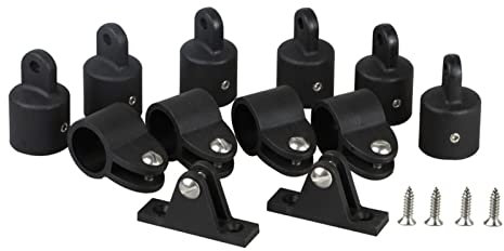 Bimini - accesorios para toldo barco, accesorios toldo barco, tapas Bimini nailon , extremo , deslizadores mandíbula, bisagras cubierta con tornillos