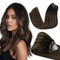 Hetto Microring Extensions Echthaar 50 cm Ombre Extensions Echthaar Microring Balayage Dunkelstes Braun to Licht Braun Invisible Micro Loop Remy Haarverlangerung 50 stück 50g #2/8/2