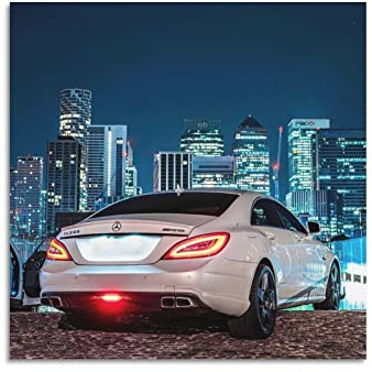 JUNNA Sportauto-Poster für AMG CLS 63 Rennwagen, dekoratives Gemälde, Leinwand, Wand- und Kunstbild, Familien-Schlafzimmer, Dekoration, 40 x 40 cm