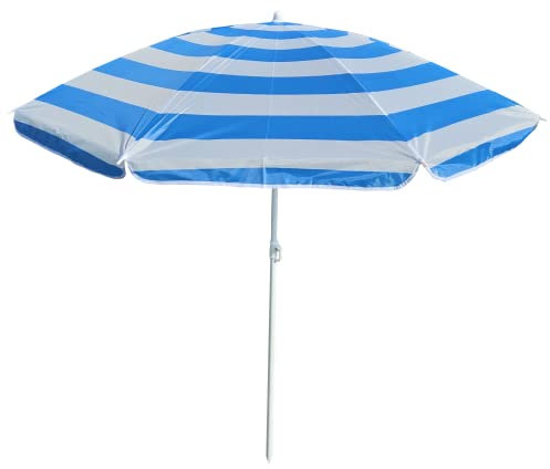 Sonnenschirm blau weiß gestreift Schirm Strandschirm Ø 140 cm