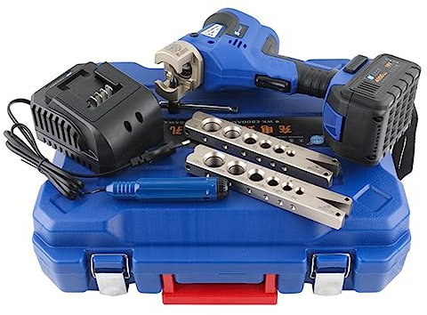 LMYYDES 18V kabelloses elektrisches Bördelwerkzeug-Set, 4000-mAh-Lithiumbatterie mit Schaber für Lithium-Kupferrohr-Bördelgerät, Klimaanlage, Bördelgerät 6mm-19mm