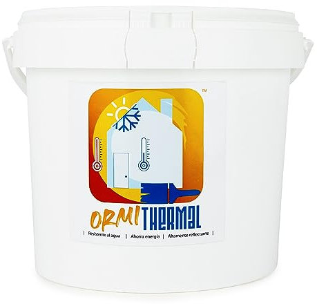 ORMI THERMAL: Thermofarbe Wärmereflektierende Beschichtung, Abdichtung und Wärmedämmung - senkt die Innentemperatur und spart Energie in Gebäuden und verschiedenen Konstruktionen. 5 Liter