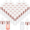 Didaey 100 Pcs Mini Glass Dropper Bottle Bulk Clear Essential Oil Dropper Bottles Small Glass Dropping Sample Containers Perfume Liquid Cosmetic Sample Vials with Cap for Traveling (Rose Gold,3 ml)