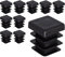 SKIR'CO (10 pièces) Bouchons Carrés en Plastique 12 x 12 mm, Embouts de Tube Mat, Inserts de Tube Carré, Bouchons de Poteau de Clôture, Noir RAL 9005